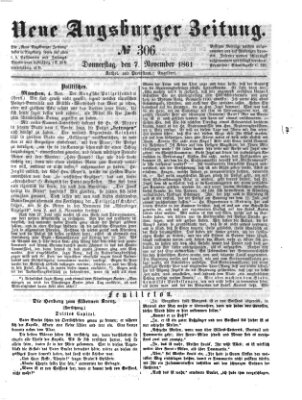 Neue Augsburger Zeitung Donnerstag 7. November 1861