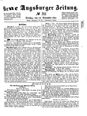 Neue Augsburger Zeitung Dienstag 12. November 1861