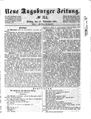 Neue Augsburger Zeitung Freitag 15. November 1861