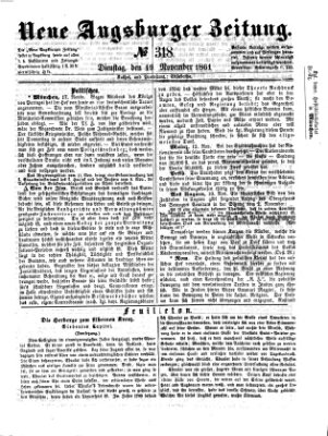 Neue Augsburger Zeitung Dienstag 19. November 1861