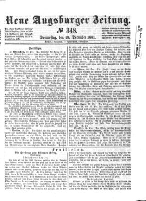 Neue Augsburger Zeitung Donnerstag 19. Dezember 1861
