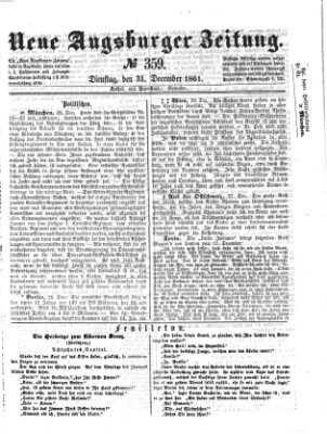 Neue Augsburger Zeitung Dienstag 31. Dezember 1861
