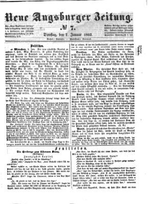 Neue Augsburger Zeitung Dienstag 7. Januar 1862