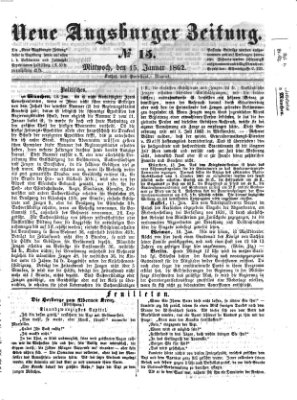 Neue Augsburger Zeitung Mittwoch 15. Januar 1862