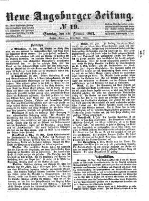 Neue Augsburger Zeitung Sonntag 19. Januar 1862