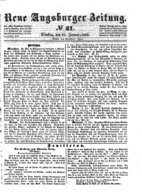 Neue Augsburger Zeitung Dienstag 21. Januar 1862