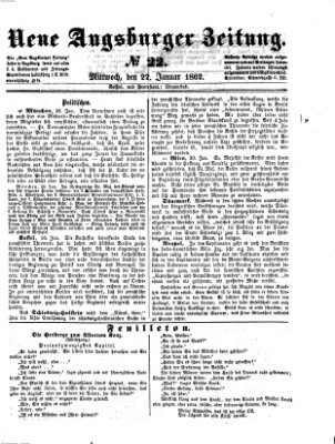 Neue Augsburger Zeitung Mittwoch 22. Januar 1862