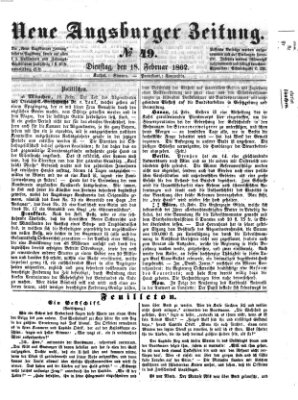 Neue Augsburger Zeitung Dienstag 18. Februar 1862