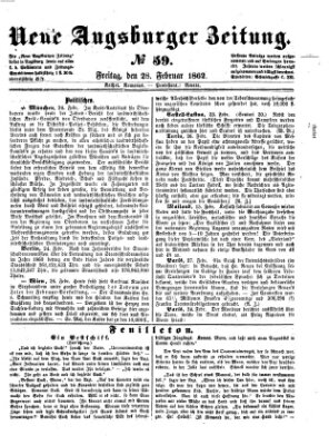 Neue Augsburger Zeitung Freitag 28. Februar 1862