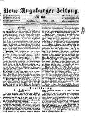 Neue Augsburger Zeitung Samstag 1. März 1862