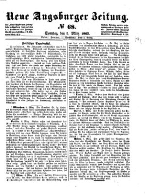 Neue Augsburger Zeitung Sonntag 9. März 1862