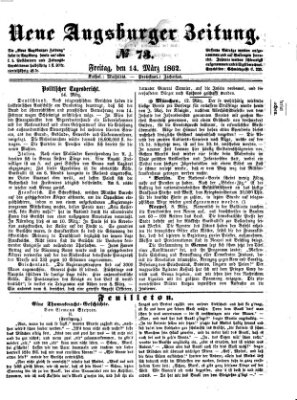 Neue Augsburger Zeitung Freitag 14. März 1862
