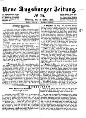 Neue Augsburger Zeitung Samstag 15. März 1862