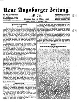 Neue Augsburger Zeitung Sonntag 16. März 1862
