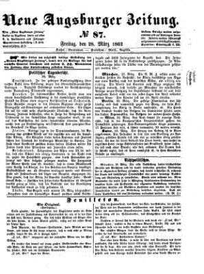 Neue Augsburger Zeitung Freitag 28. März 1862