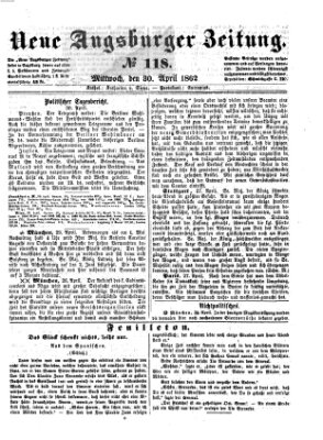 Neue Augsburger Zeitung Mittwoch 30. April 1862