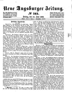 Neue Augsburger Zeitung Freitag 13. Juni 1862
