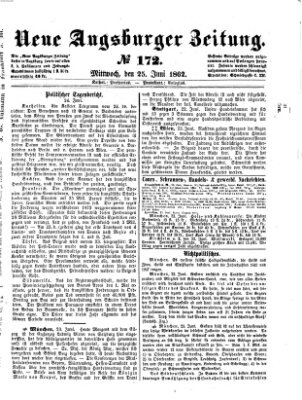 Neue Augsburger Zeitung Mittwoch 25. Juni 1862