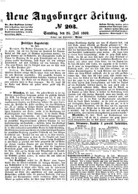 Neue Augsburger Zeitung Samstag 26. Juli 1862