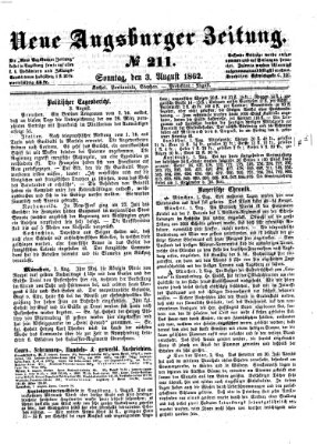 Neue Augsburger Zeitung Sonntag 3. August 1862