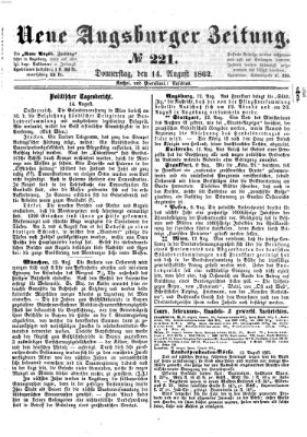 Neue Augsburger Zeitung Donnerstag 14. August 1862