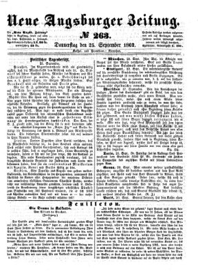Neue Augsburger Zeitung Donnerstag 25. September 1862