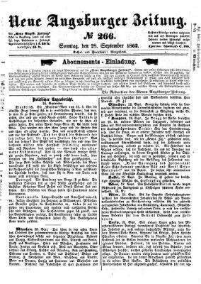 Neue Augsburger Zeitung Sonntag 28. September 1862