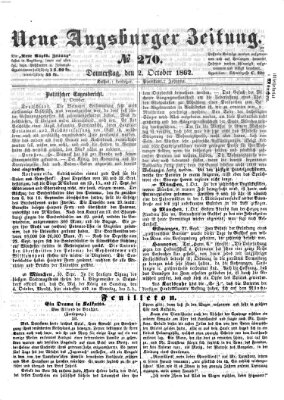Neue Augsburger Zeitung Donnerstag 2. Oktober 1862