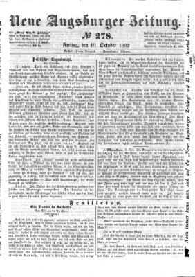 Neue Augsburger Zeitung Freitag 10. Oktober 1862