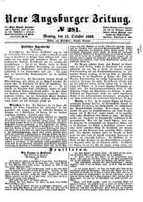 Neue Augsburger Zeitung Montag 13. Oktober 1862