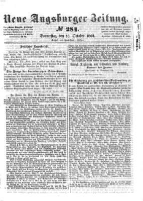 Neue Augsburger Zeitung Donnerstag 16. Oktober 1862