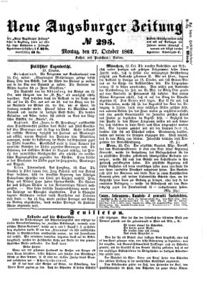 Neue Augsburger Zeitung Montag 27. Oktober 1862