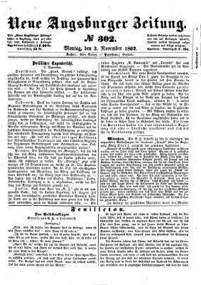 Neue Augsburger Zeitung Montag 3. November 1862