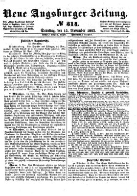 Neue Augsburger Zeitung Samstag 15. November 1862