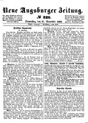Neue Augsburger Zeitung Donnerstag 27. November 1862