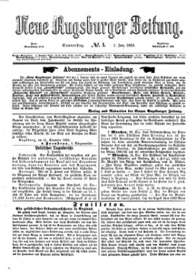 Neue Augsburger Zeitung Donnerstag 1. Januar 1863