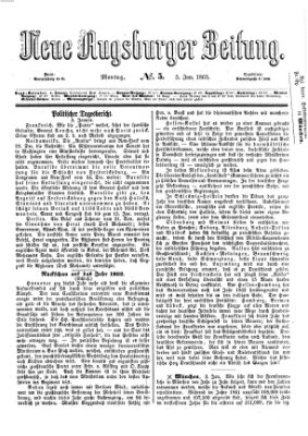 Neue Augsburger Zeitung Montag 5. Januar 1863