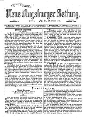 Neue Augsburger Zeitung Freitag 13. Februar 1863