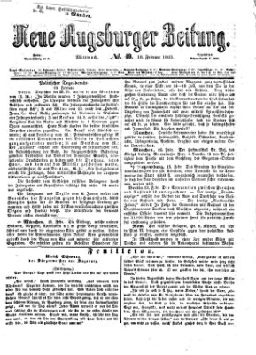 Neue Augsburger Zeitung Mittwoch 18. Februar 1863