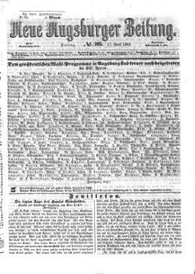 Neue Augsburger Zeitung Freitag 17. April 1863