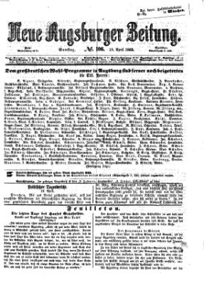 Neue Augsburger Zeitung Samstag 18. April 1863