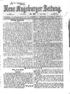 Neue Augsburger Zeitung Dienstag 16. Juni 1863