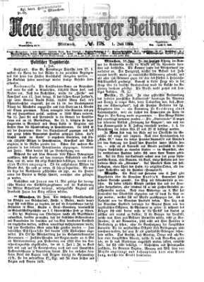 Neue Augsburger Zeitung Mittwoch 1. Juli 1863