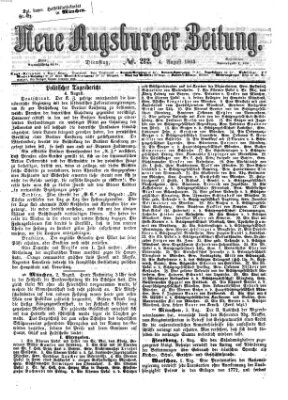 Neue Augsburger Zeitung Dienstag 4. August 1863