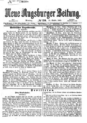 Neue Augsburger Zeitung Montag 21. September 1863