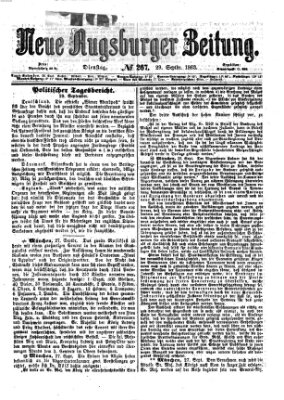 Neue Augsburger Zeitung Dienstag 29. September 1863