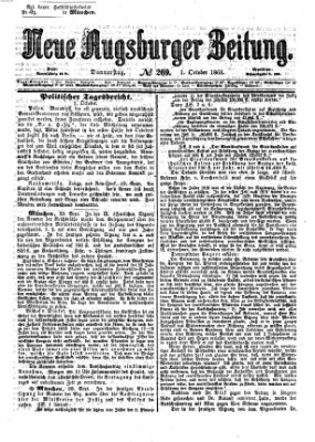 Neue Augsburger Zeitung Donnerstag 1. Oktober 1863