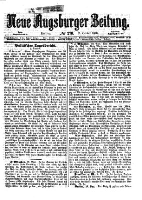Neue Augsburger Zeitung Freitag 2. Oktober 1863