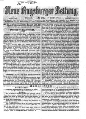 Neue Augsburger Zeitung Mittwoch 7. Oktober 1863