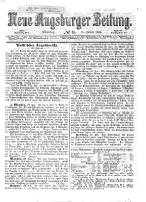 Neue Augsburger Zeitung Sonntag 31. Januar 1864